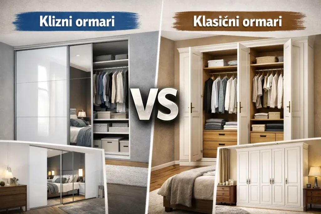 Klizni ormari ili klasični ormari poređenje modernih sistema
